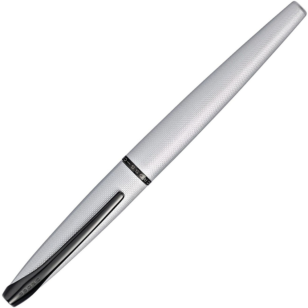 Ручка-роллер "Cross ATX Brushed Chrome", 0.7 мм, серебристый, черный, стерж. черный - 2