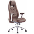 Кресло для руководителя "Бюрократ ZEN", кожа, алюминий, коричневый