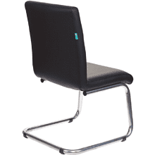 Кресло на полозьях "Бюрократ CH-250-V", экокожа, черный, металл хром