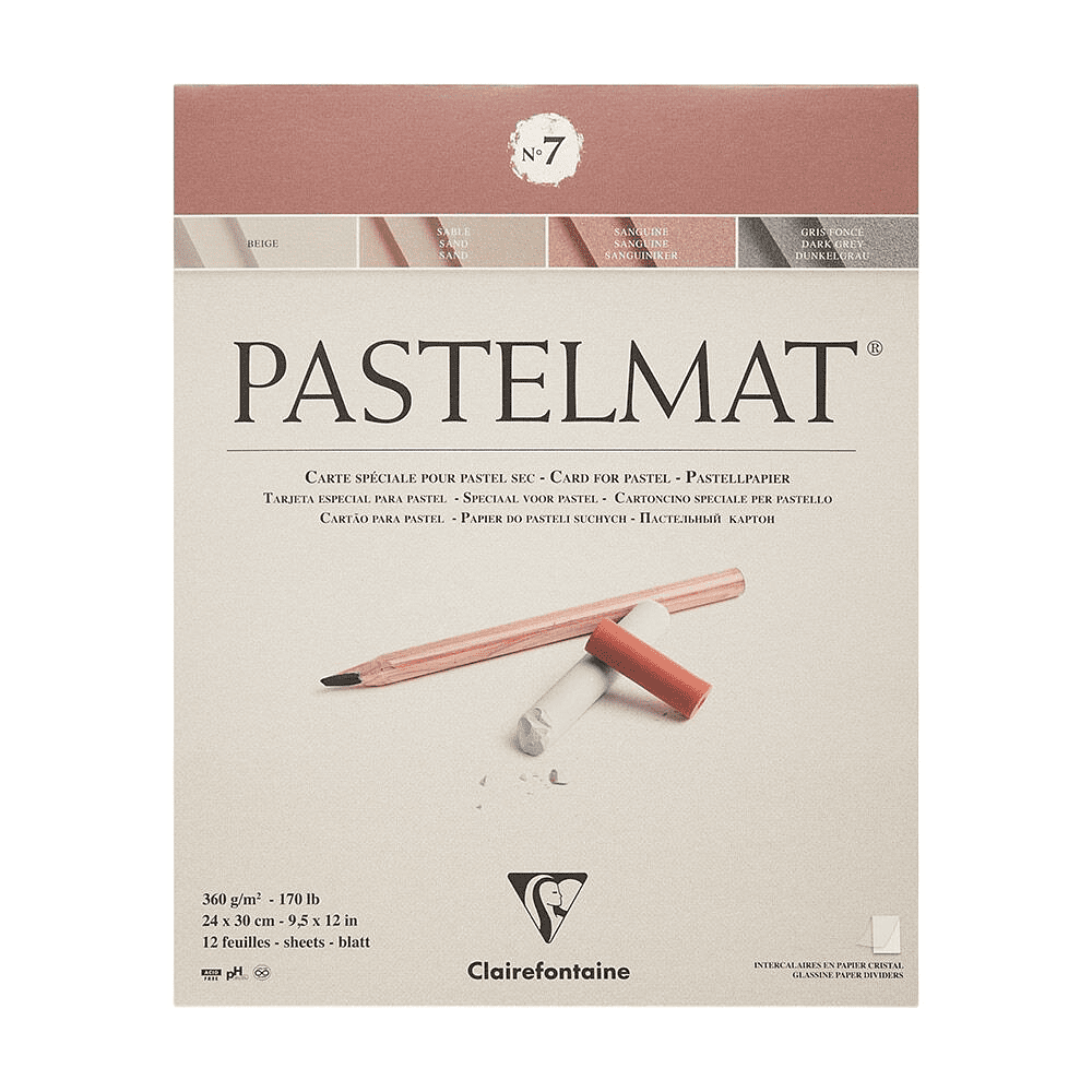 Блок бумаги для пастели "Pastelmat" №7, 24x30 см, 360 г/м2, 12 листов, 4 оттенка