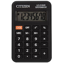 Калькулятор карманный Citizen "LC-210NR", 8-разрядный, черный
