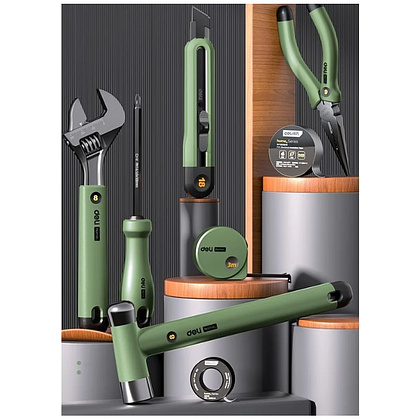 Набор ручного инструмента Deli HS, 8 предметов, Soft Touch, зеленый - 4