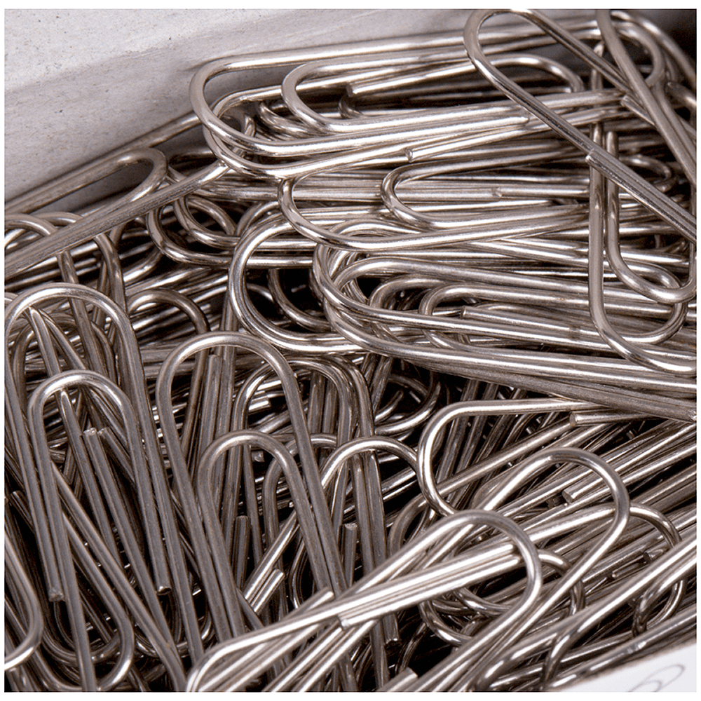 Скрепки никелевые "OfficeSpace", 28 мм, 100 штук, серебристый - 3