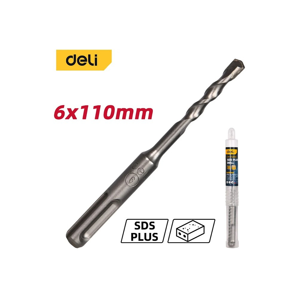 Бур по бетону Deli YS EDH-Y06110, 6x110 мм, SDS-PLUS - 2