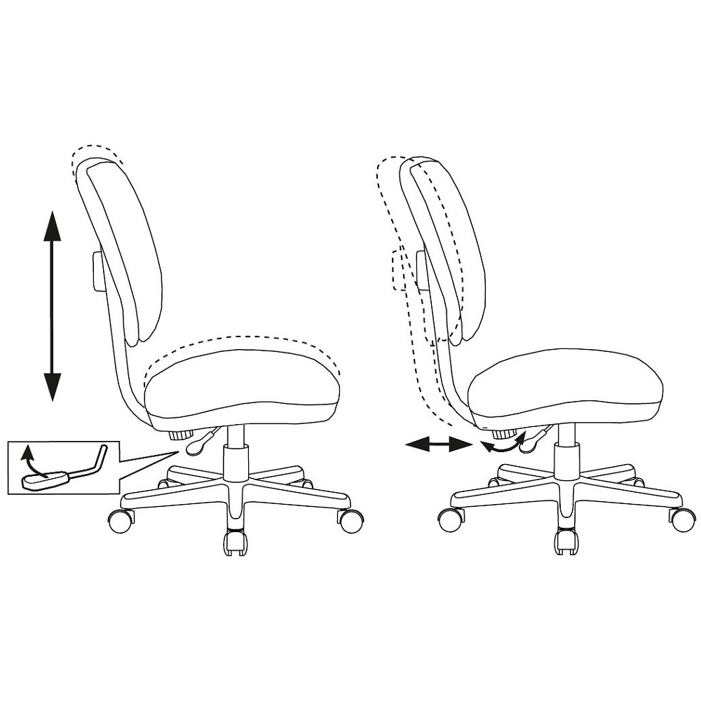 Кресло детское Бюрократ CH-W204NX, ткань, пластик, серый - 6