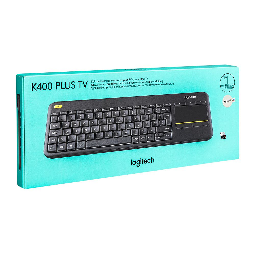 Клавиатура Logitech "Wireless Touch Keybord K400 plus", радио, беспроводная, черный - 2