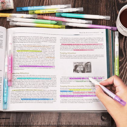 Маркер текстовый двусторонний "Erasable", голубой - 2