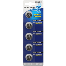 Батарейки литиевые Samsung PLEOMAX CR1620, 3V, 5 шт