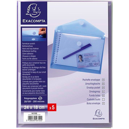 Папка-конверт на липучке "Velcro", A5, ассорти - 2