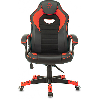 Кресло игровое "Zombie GAME 16", ткань, экокожа, пластик, черный, красный - 2