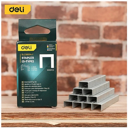 Скоба D Deli EDL238014-1, 12х11,2 мм, 1000 шт. - 2