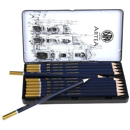 Набор карандашей чернографитных "Artea", 8B-3H, 12 шт. - 2