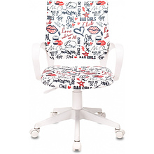 Кресло детское Бюрократ BUROKIDS 1 W, ткань, пластик, красные губы