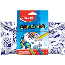 Пенал Maped "Colorpeps", 1 отделение, с наполнением, белый, синий, -50%