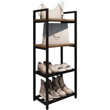 Обувница ALLERD 2+2 RION, черный муар, 440х250х1030, австралийское дерево