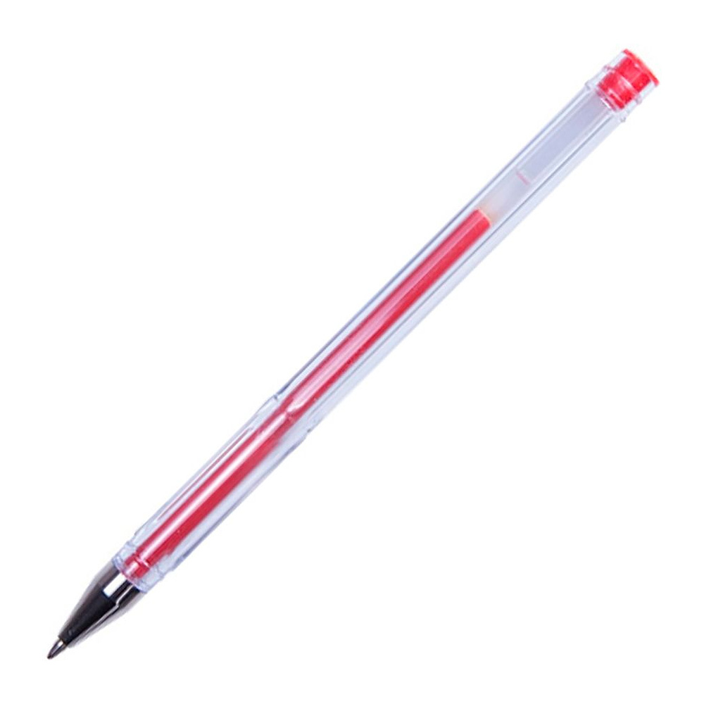 Ручка гелевая "Office Products", 0.5 мм, прозрачный, стерж. красный - 2