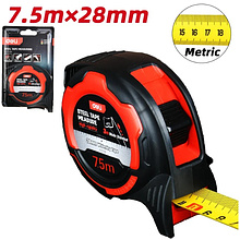 Рулетка Deli RS EDL377528Y, 7,5 м х 28 мм, красный, черный
