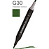 Маркер перманентный двусторонний "Sketchmarker Brush", G30 оливковый зеленый