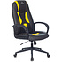 Кресло игровое Бюрократ "Zombie 8", экокожа, пластик, черный, желтый