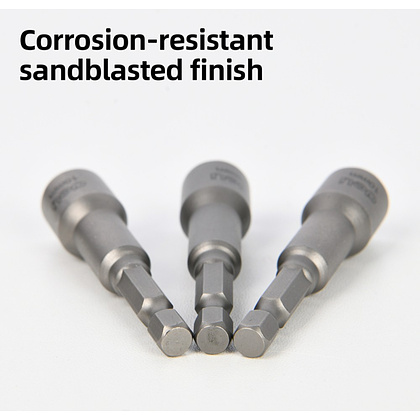 Набор насадок шестигранных магнитных Deli YS EDL4810T, 10 мм, 3 шт, HEX 1/4", серебристый - 3