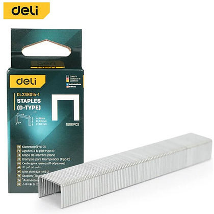 Скоба D Deli EDL238014-1, 12х11,2 мм, 1000 шт. - 4