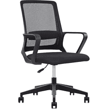 Кресло для персонала SitZone "U-0385 PL", ткань, пластик, черный