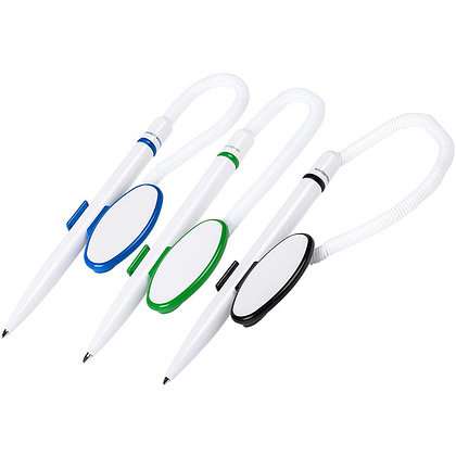 Ручка шариковая на подставке "Fox Safe Touch", 0.7 мм, белый, зеленый, стерж. синий - 3