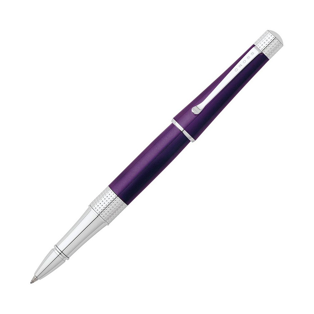 Ручка-роллер "Cross Beverley", 0.7 мм, пурпурный, серебристый, стерж. черный