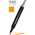 Маркер перманентный двусторонний "Sketchmarker Brush", Y42 яркий желтый