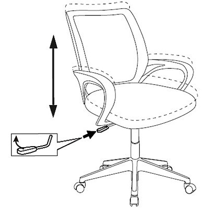 Кресло Бюрократ "CH-W695NLT", сетка, ткань, пластик, темно-синий - 6