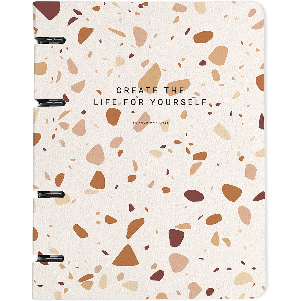 Тетрадь на кольцах Be Smart "Terrazzo", А5, 120 листов, клетка, коричневый