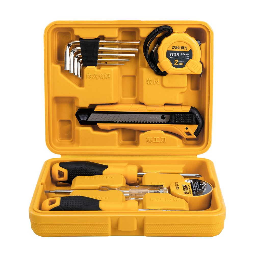 Набор инструмента Deli YS EDL1011J, 11 предметов, кейс, желтый