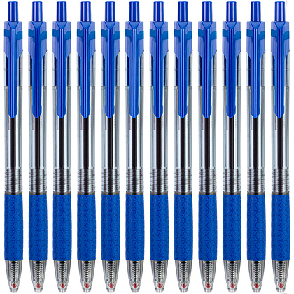 Ручка шариковая автоматическая "Arrow", 0.7 мм, прозрачный, синий, стерж. синий - 3