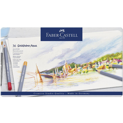 Карандаши цветные акварельные "Goldfaber Aqua", 36 цветов, металлическая упаковка