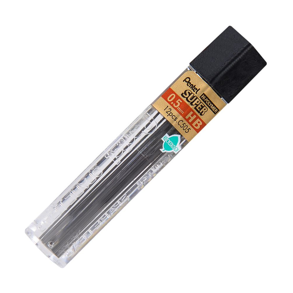 Грифели для автоматического карандаша "Hi-Polymer Super Lead", HB, 0.5 мм, 12 шт