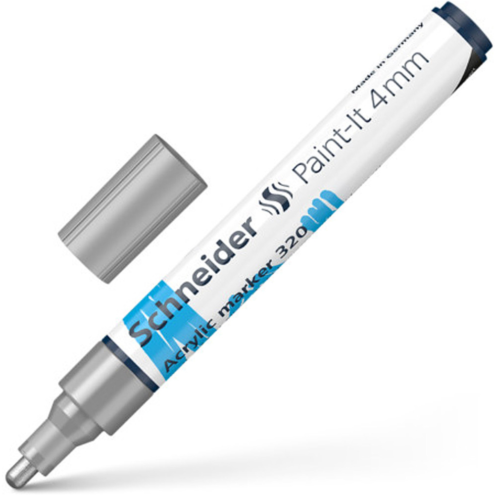 Маркер акриловый "Schneider Paint-It 320", серебряный