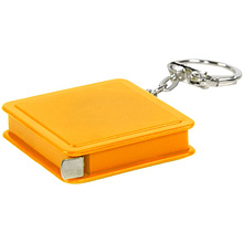 Брелок-рулетка "7305", пластик, металл, 1 м, желтый 