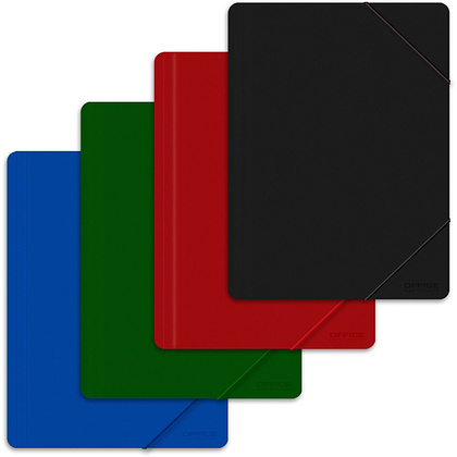 Папка на резинках "Office Products", A4, 15 мм, пластик, красный - 2