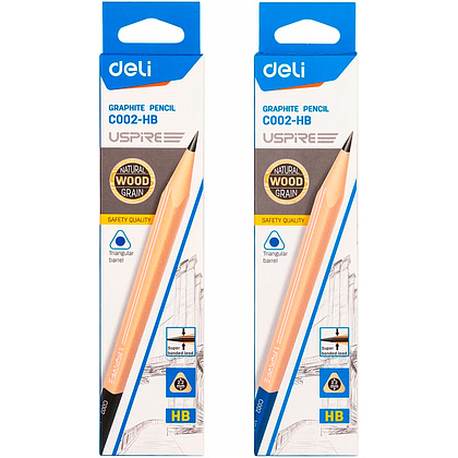 Карандаш простой "Deli Uspire", HB, ассорти - 3