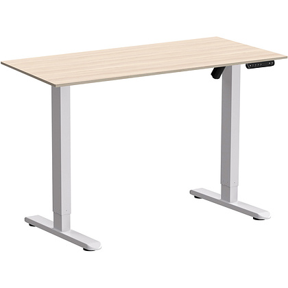 Стол с электроприводом WellDesk Basic 1200x675х18 белый/ясень шимо светлый (9191460+9197779)