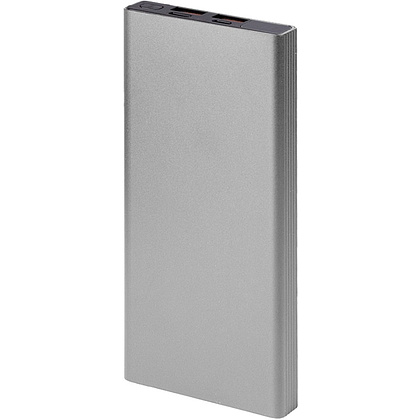 Внешний аккумулятор Power Bank "Iron line 10", 10000 mAh, металл, серебристый
