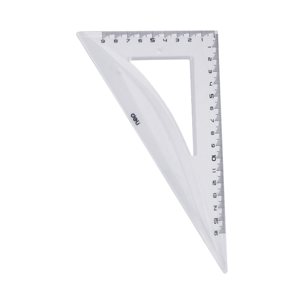 Набор чертежный "Deli EG00512": линейка 30 см, треугольник 45 и 60 гр, транспортир 180 гр, прозрачный - 4