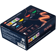 Краска акриловая по ткани "Декола", набор 12 цветов, 20 мл, банки