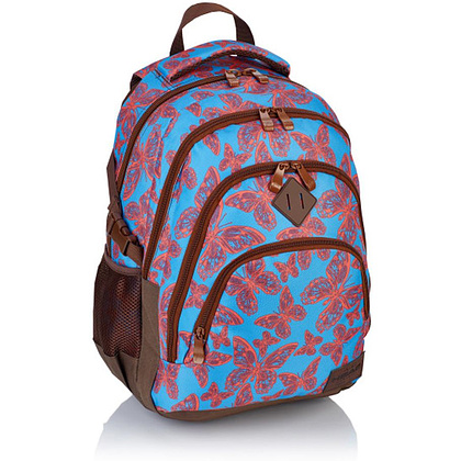 Рюкзак молодежный "Head Butterflies", голубой, розовый