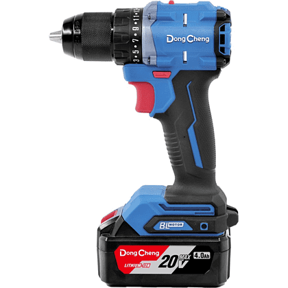 Дрель-шуруповерт "DongCheng" аккумулятор, бесщеточная 20В, 500Вт, 60Нм, аккум. 2.0Ачх2, з/у 2А, тип AM - 2