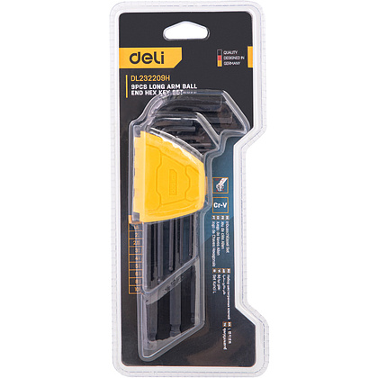 Набор ключей шестигранных Deli "EDL232209H", 9 шт, черный - 4