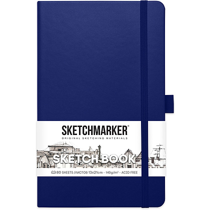 Скетчбук "Sketchmarker", 13x21 см, 140 г/м2, 80 листов, королевский синий