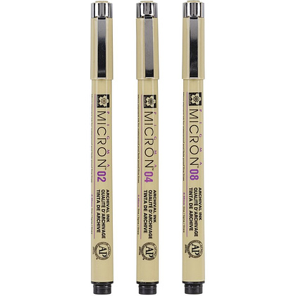 Набор ручек капиллярных "Sakura Pigma Micron", 3 шт - 3