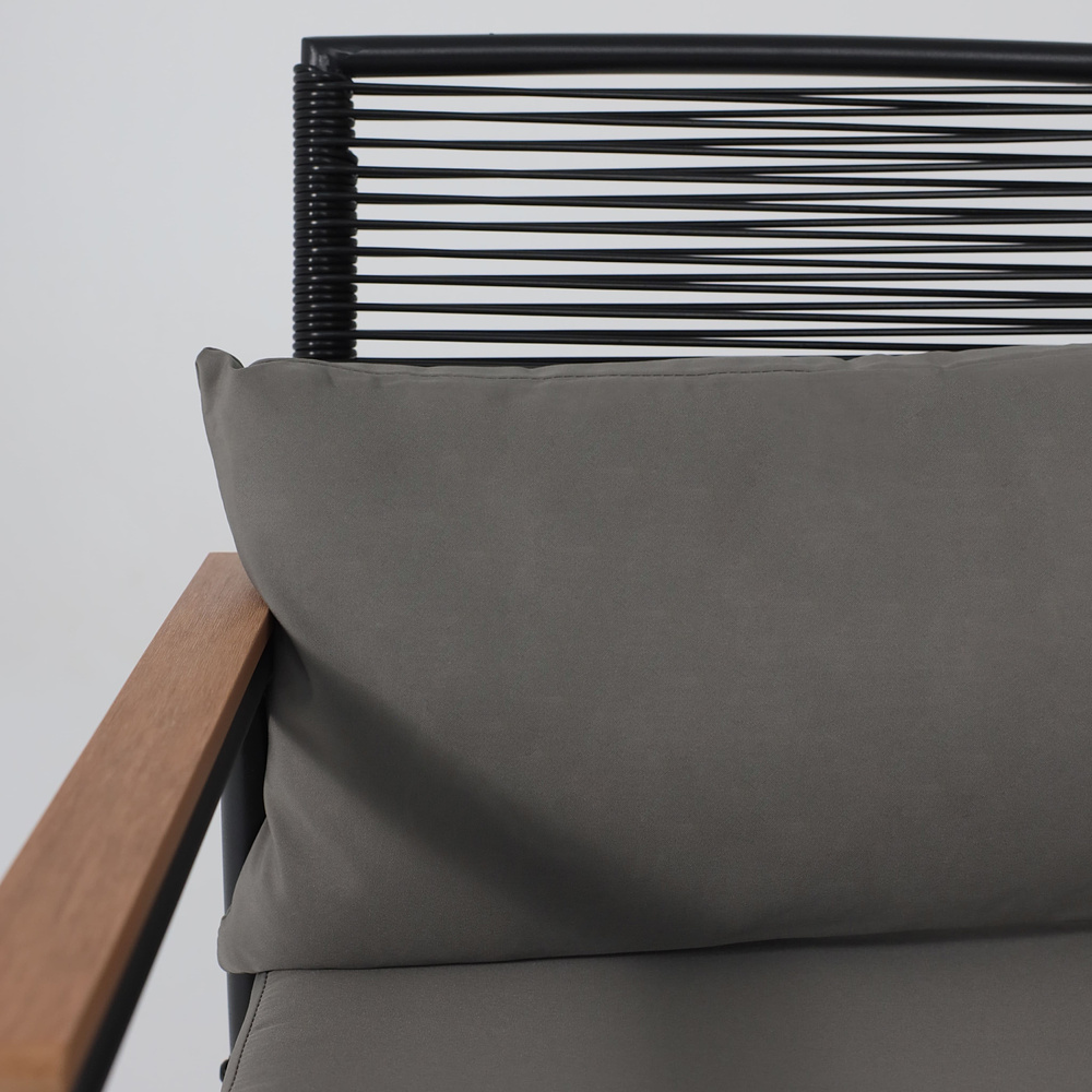 Комплект мебели садовой AksHome GARDENIA (кресло  2 шт, диван 1 шт, стол 1 шт), черный - 31