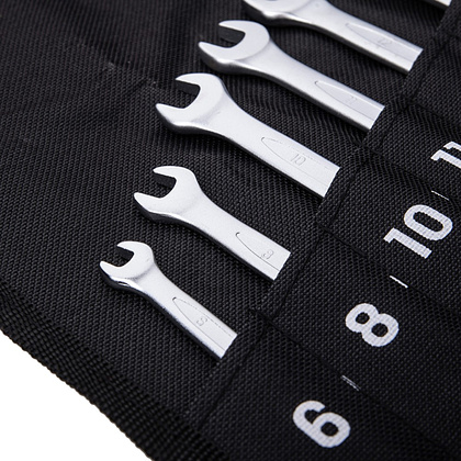 Ключ комбинированный "Deli" набор 12 шт., 6-24 мм, чехол, серебристый - 7